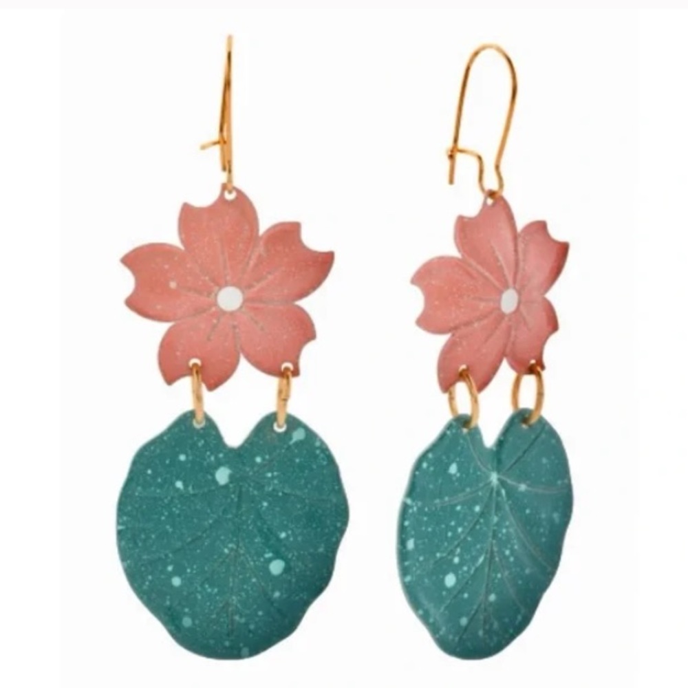Anthro We Dream in Colour Waterlily Earrings - Picture 11 of 13
